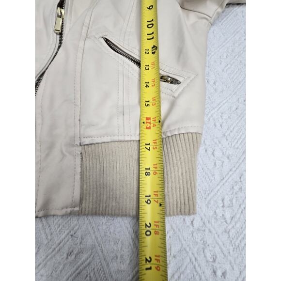 Miss London Black Label Lined FAUX Leather Bomber Biker Jacket Sz Small READ - Picture 8 of 16